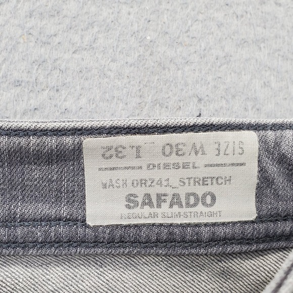 Diesel Safado Jeans Mens 30x32 Gray Regular Fit Stretch Slim Straight Leg USA - Picture 8 of 10